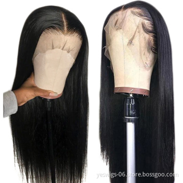 Wholesale Raw Brazilian Virgin Cuticle Aligned Hair Vendor Wig For Black Women 13X6 Human Hair HD Transparent Lace Front Wigs